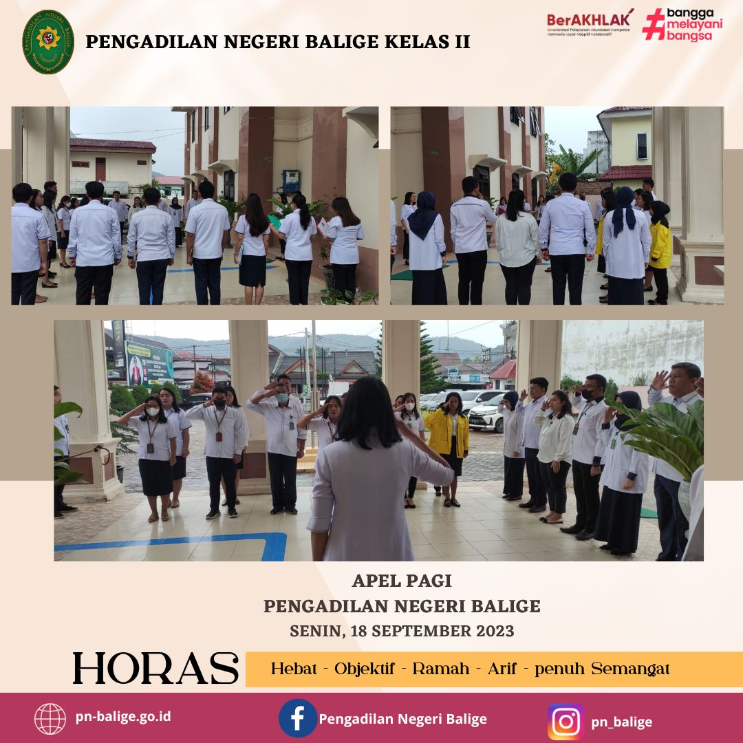 APEL PAGI  PN BALIGE PADA HARI SENIN 18 SEPTEMBER 2023